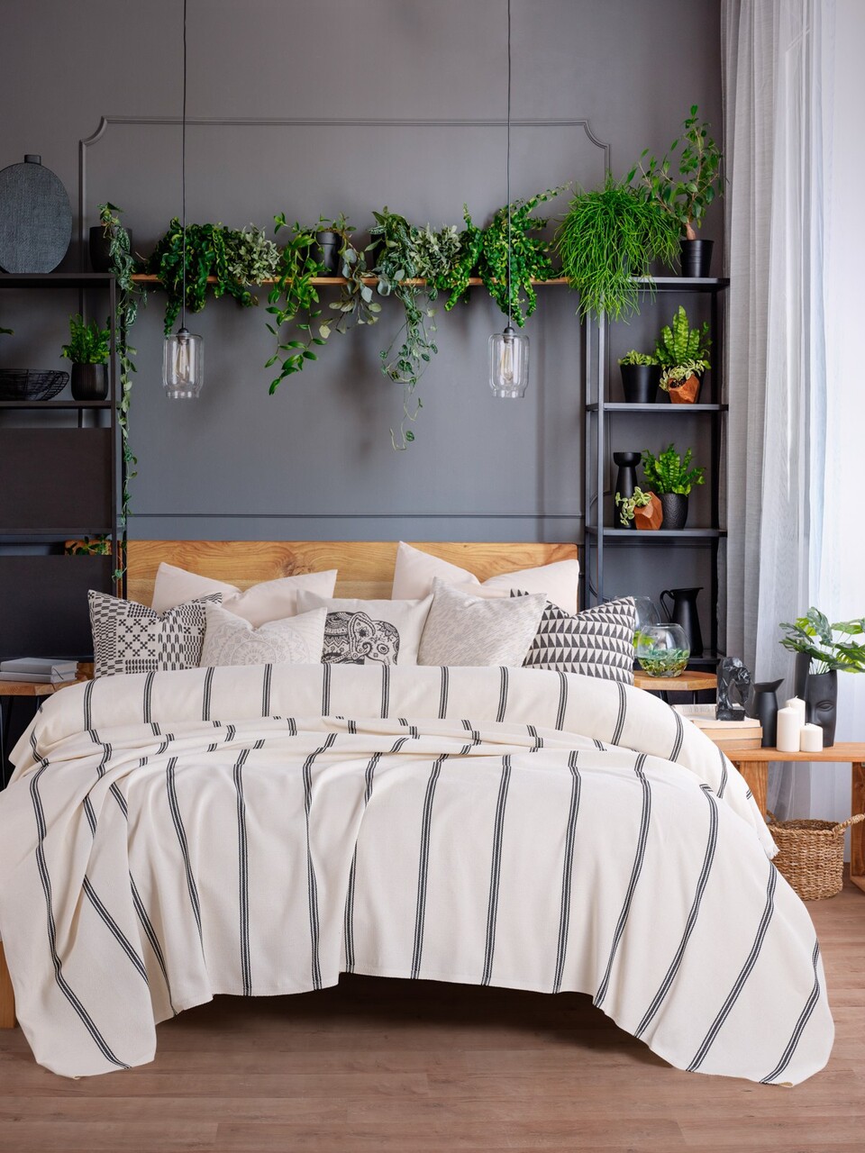 Cuvertura matlasata dubla, L'essentiel Maison, Braga, Antracit - imagine 4